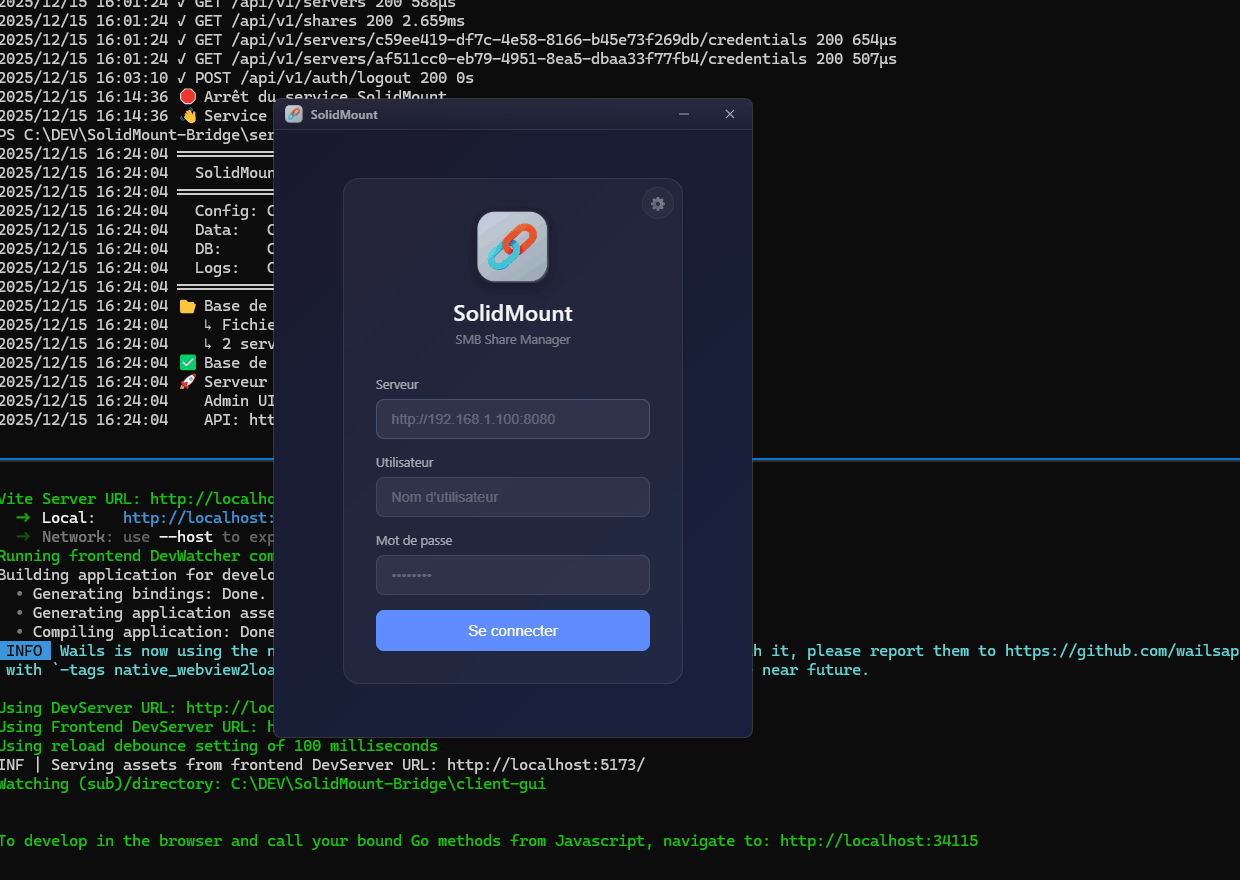 SolidMount Terminal Demo
